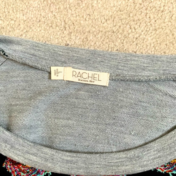 Rachel Roy Sweatshirt with Woven Front, Size L; gently used - Picture 2 of 3